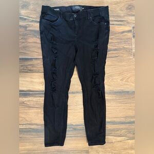 Torrid Women's Black Distressed Bombshell Skinny Jeans